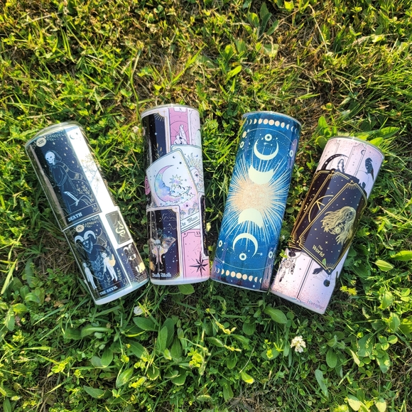 Tarot Card 20 oz Pink Tumbler Cup Double Walled Insulated HOT/COLD Drinks New - Picture 6 of 7